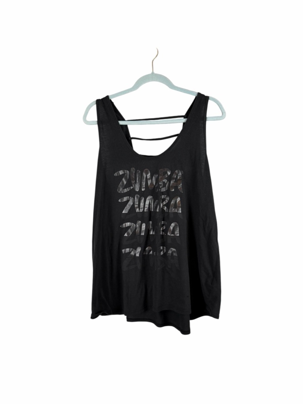 Zumba Wear Black Strappy Back Graphic Workout Tank Top XXL